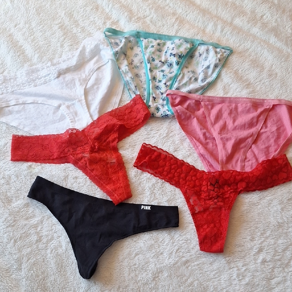 Victoria Secret Panties Bundle 6 Pair Size M  (4) NWT (2) NWOT